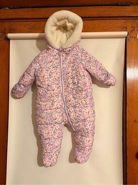 Kensie Girl Pink Floral Quilted Hooded One-Piece